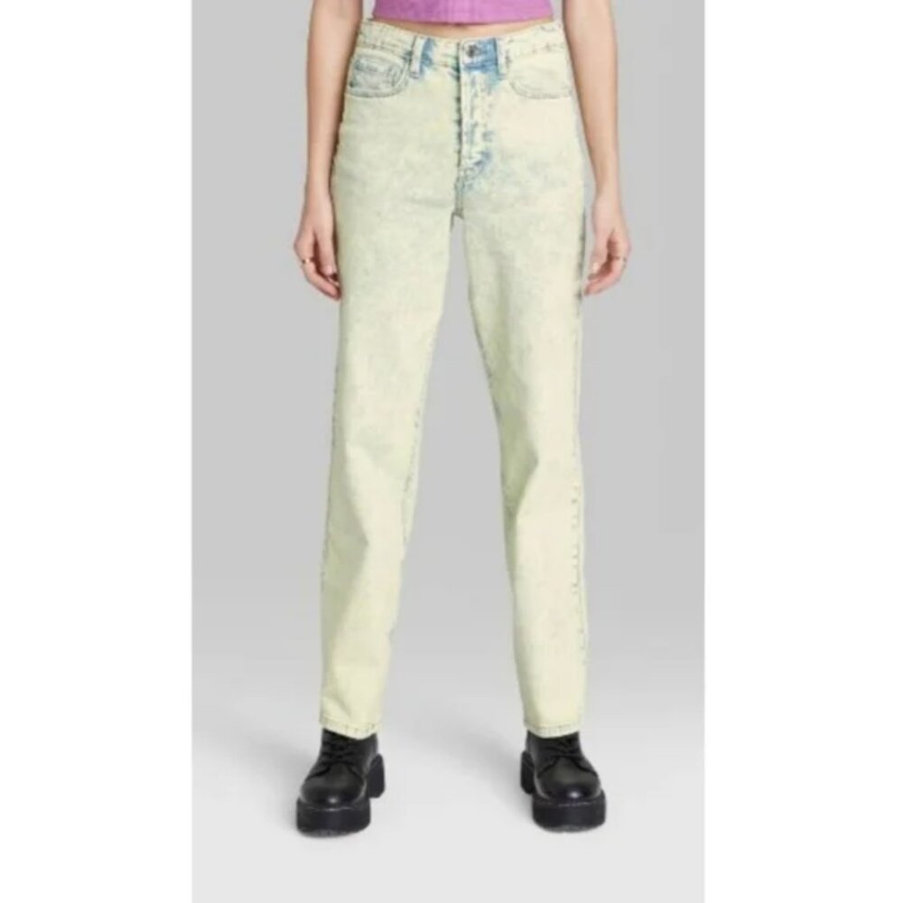 *Wild Fable Super High-Rise Acid Over-Dye Straight Jeans
